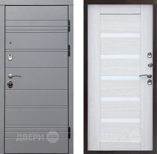 Входная металлическая Дверь Престиж Линия Грэй Царга Лиственница белая в Старой Купавне
