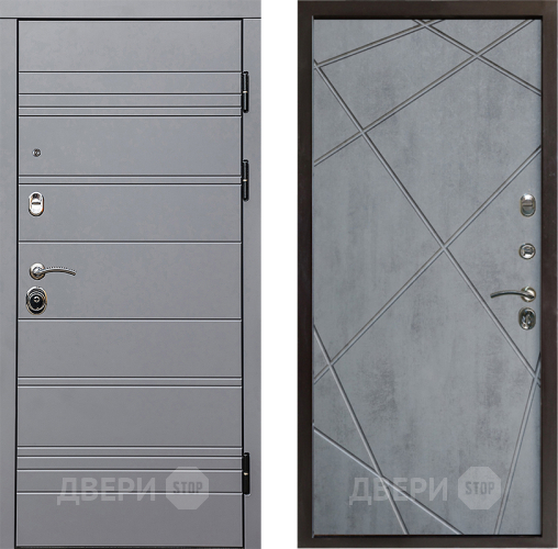 Входная металлическая Дверь Престиж Линия Грэй Лучи Бетон темный в Старой Купавне