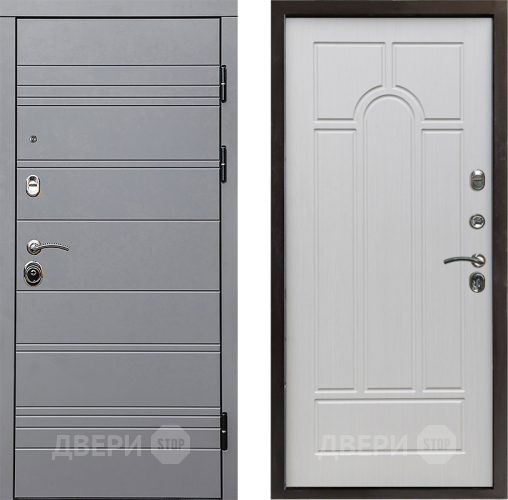 Входная металлическая Дверь Престиж Линия Грэй Арка Лиственница белая в Старой Купавне