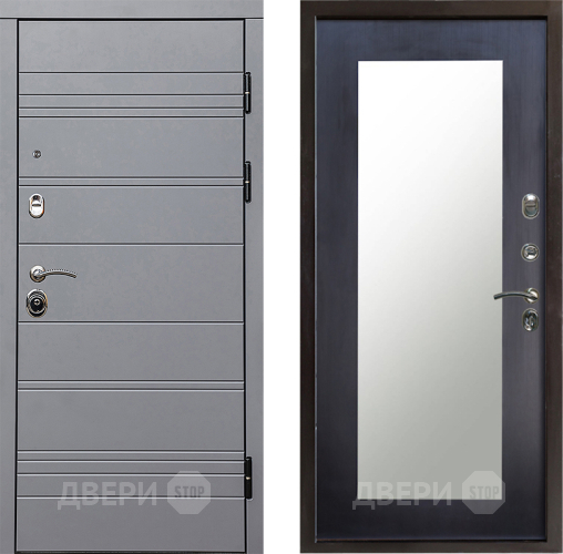 Входная металлическая Дверь Престиж Линия Грэй Зеркло Пастораль Венге в Старой Купавне