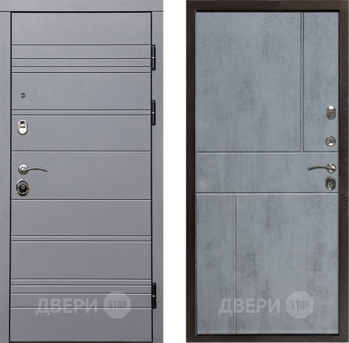Входная металлическая Дверь Престиж Линия Грэй Горизонт Бетон темный в Старой Купавне