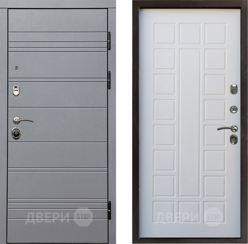 Входная металлическая Дверь Престиж Линия Грэй Престиж Белое дерево в Старой Купавне