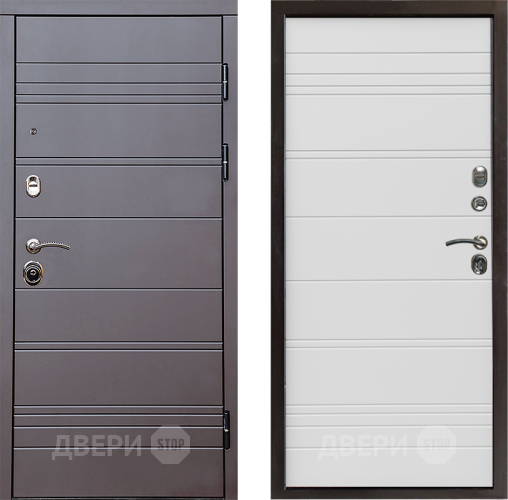 Входная металлическая Дверь Престиж Линия Браун Line Белый в Старой Купавне