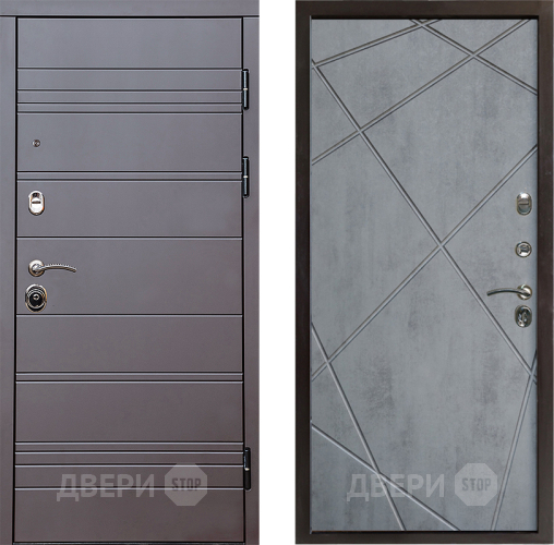 Входная металлическая Дверь Престиж Линия Браун Лучи Бетон темный в Старой Купавне