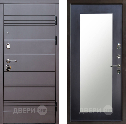 Входная металлическая Дверь Престиж Линия Браун Зеркло Пастораль Венге в Старой Купавне