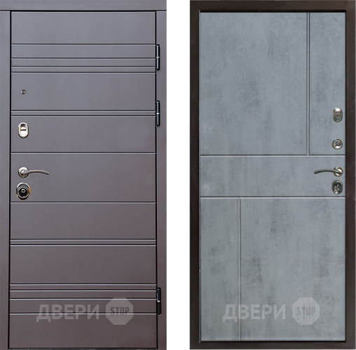 Входная металлическая Дверь Престиж Линия Браун Горизонт Бетон темный в Старой Купавне