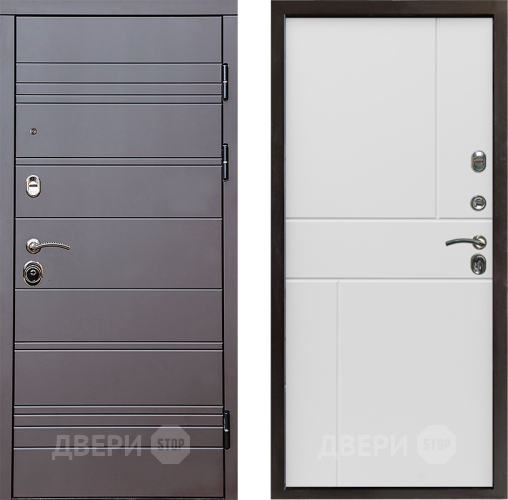 Входная металлическая Дверь Престиж Линия Браун Горизонт Бетон белый в Старой Купавне