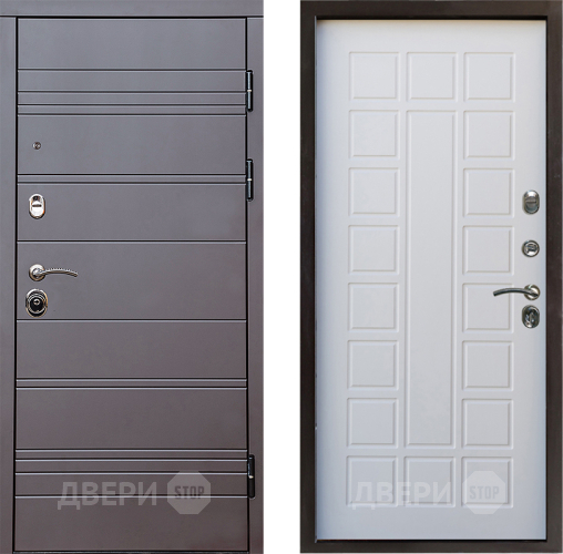 Входная металлическая Дверь Престиж Линия Браун Престиж Белое дерево в Старой Купавне