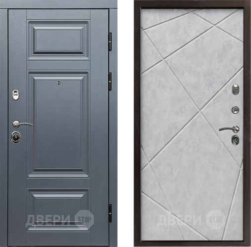 Входная металлическая Дверь Престиж Премиум Лучи Бетон светлый в Старой Купавне