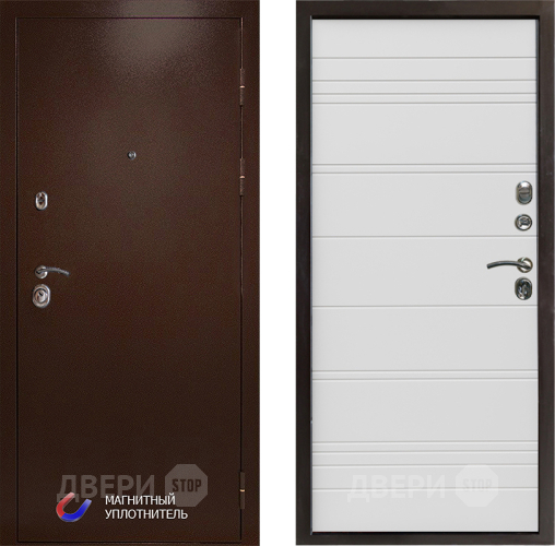 Входная металлическая Дверь Престиж Медь Line Белый в Старой Купавне