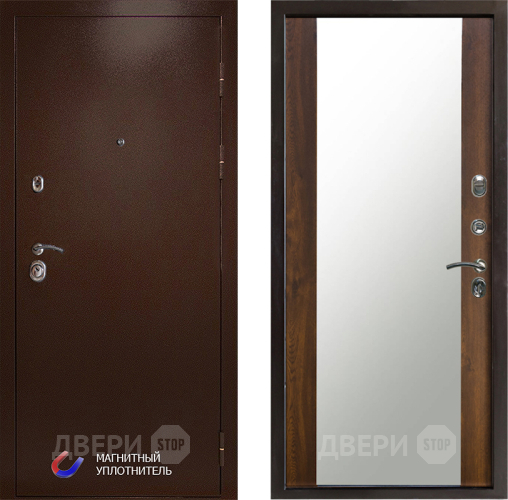 Входная металлическая Дверь Престиж Медь Зеркало Дуб в Старой Купавне