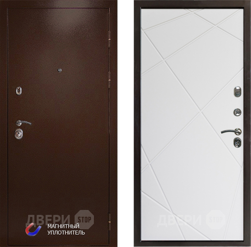 Входная металлическая Дверь Престиж Медь Лучи Бетон белый в Старой Купавне