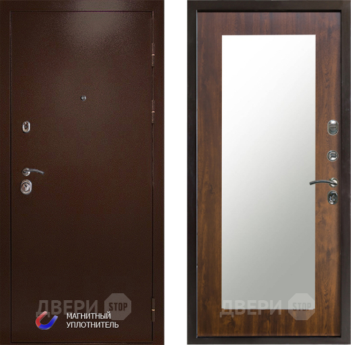 Входная металлическая Дверь Престиж Медь Зеркло Пастораль Дуб в Старой Купавне