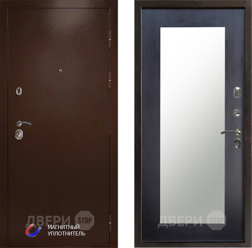 Входная металлическая Дверь Престиж Медь Зеркло Пастораль Венге в Старой Купавне