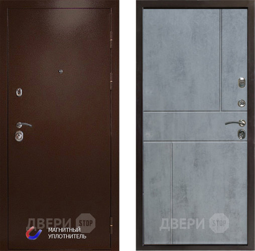 Входная металлическая Дверь Престиж Медь Горизонт Бетон темный в Старой Купавне