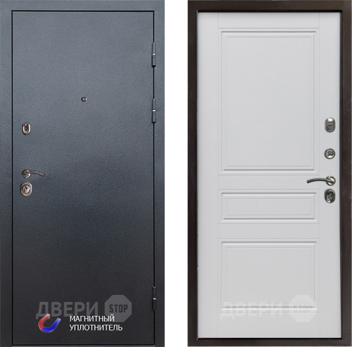 Входная металлическая Дверь Престиж Графит Классика Белый матовый в Старой Купавне