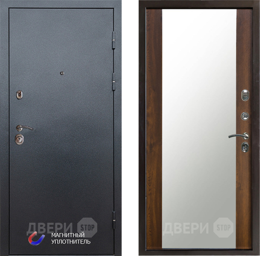 Входная металлическая Дверь Престиж Графит Зеркало Дуб в Старой Купавне