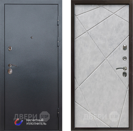 Входная металлическая Дверь Престиж Графит Лучи Бетон светлый в Старой Купавне