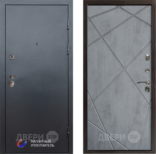 Входная металлическая Дверь Престиж Графит Лучи Бетон темный в Старой Купавне