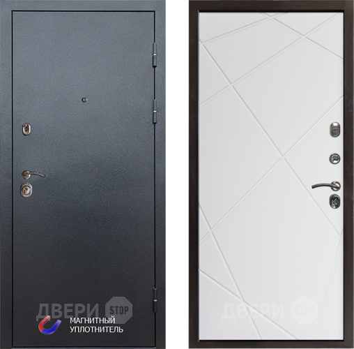 Входная металлическая Дверь Престиж Графит Лучи Бетон белый в Старой Купавне