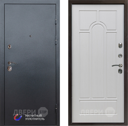 Входная металлическая Дверь Престиж Графит Арка Лиственница белая в Старой Купавне