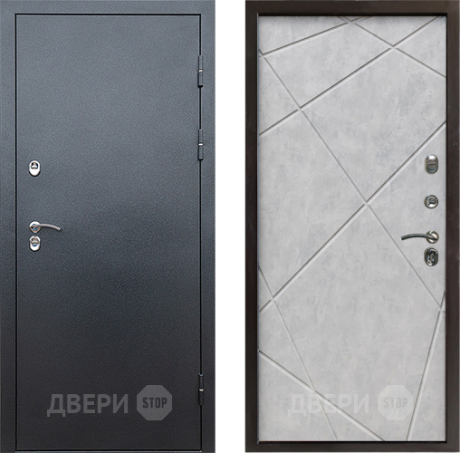 Входная металлическая Дверь Престиж TERMO с терморазрывом Снегирь Серебро Лучи Бетон светлый в Старой Купавне