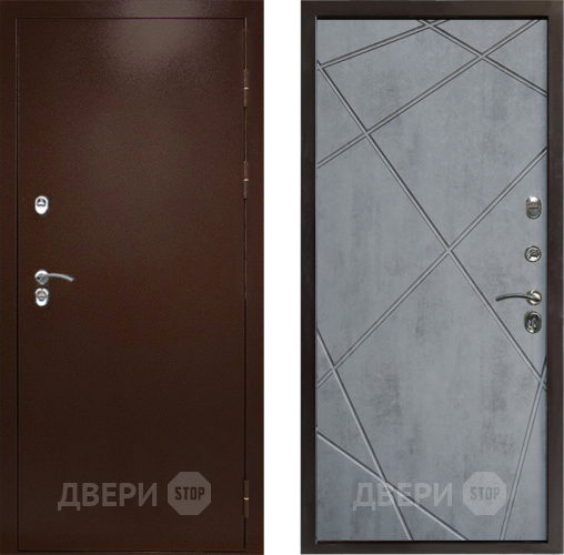 Дверь Престиж TERMO с терморазрывом Снегирь Медь Лучи Бетон темный в Старой Купавне