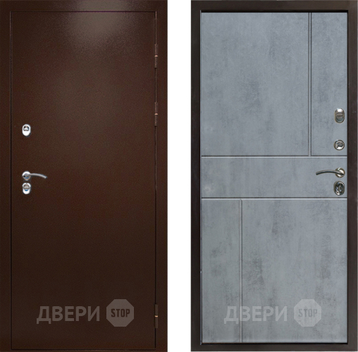 Входная металлическая Дверь Престиж TERMO с терморазрывом Снегирь Медь Горизонт Бетон темный в Старой Купавне
