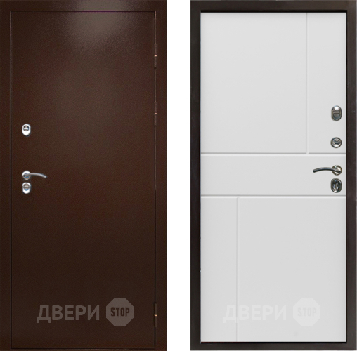 Входная металлическая Дверь Престиж TERMO с терморазрывом Снегирь Медь Горизонт Бетон белый в Старой Купавне