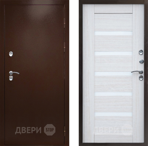 Входная металлическая Дверь Престиж TERMO с терморазрывом Снегирь Медь Царга Лиственница белая в Старой Купавне