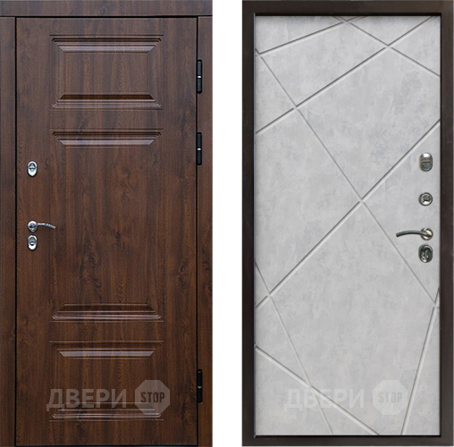 Входная металлическая Дверь Престиж TERMO с терморазрывом Премиум Орех Лучи Бетон светлый в Старой Купавне