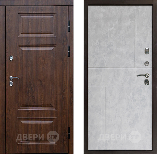 Входная металлическая Дверь Престиж TERMO с терморазрывом Премиум Орех Горизонт Бетон светлый в Старой Купавне