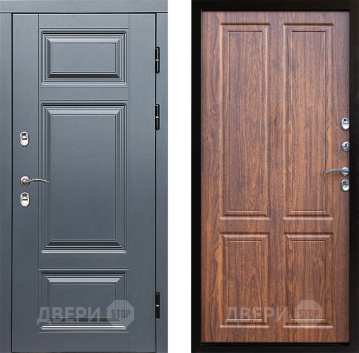 Входная металлическая Дверь Престиж TERMO с терморазрывом Премиум Грэй Премиум Орех светлый в Старой Купавне