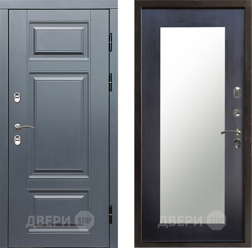 Входная металлическая Дверь Престиж TERMO с терморазрывом Премиум Грэй Зеркало пастораль Венге в Старой Купавне