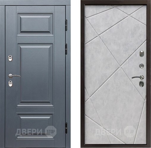 Входная металлическая Дверь Престиж TERMO с терморазрывом Премиум Грэй Лучи Бетон светлый в Старой Купавне