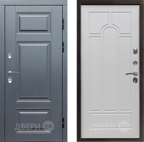 Входная металлическая Дверь Престиж TERMO с терморазрывом Премиум Грэй Арка Лиственница белая в Старой Купавне