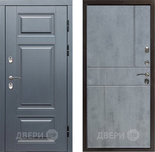 Входная металлическая Дверь Престиж TERMO с терморазрывом Премиум Грэй Горизонт Бетон темный в Старой Купавне