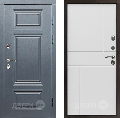 Дверь Престиж TERMO с терморазрывом Премиум Грэй Горизонт Бетон белый в Старой Купавне