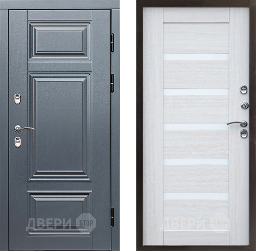 Входная металлическая Дверь Престиж TERMO с терморазрывом Премиум Грэй Царга Лиственница белая в Старой Купавне