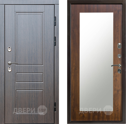 Входная металлическая Дверь Престиж TERMO с терморазрывом Классика Зеркало пастораль Дуб в Старой Купавне