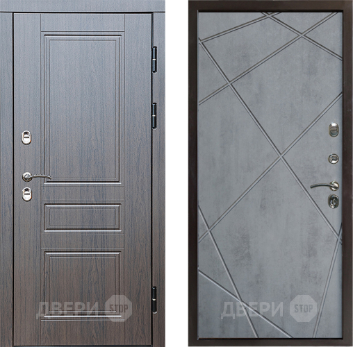 Входная металлическая Дверь Престиж TERMO с терморазрывом Классика Лучи Бетон темный в Старой Купавне