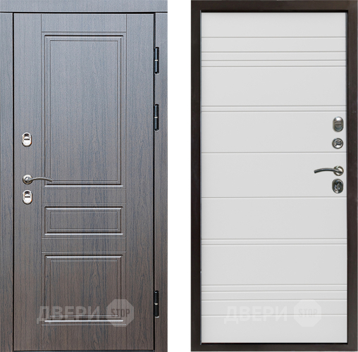 Входная металлическая Дверь Престиж TERMO с терморазрывом Классика Line Белый в Старой Купавне