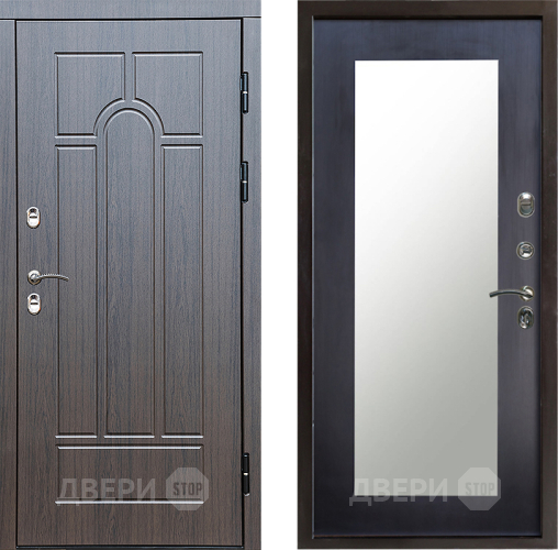 Входная металлическая Дверь Престиж TERMO с терморазрывом Арка Зеркало пастораль Венге в Старой Купавне