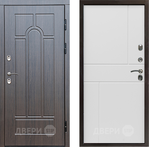 Входная металлическая Дверь Престиж TERMO с терморазрывом Арка Горизонт Бетон белый в Старой Купавне