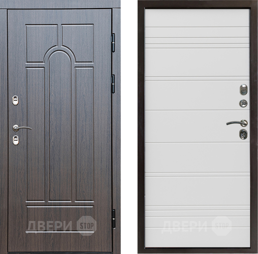 Входная металлическая Дверь Престиж TERMO с терморазрывом Арка Line Белый в Старой Купавне