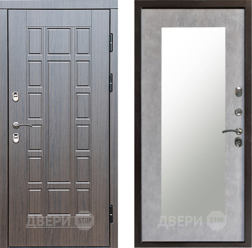 Входная металлическая Дверь Престиж TERMO с терморазрывом Престиж Зеркало пастораль Бетон светлый в Старой Купавне