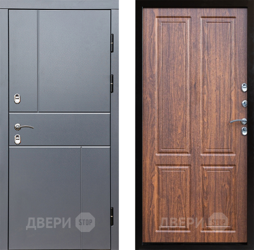 Входная металлическая Дверь Престиж TERMO с терморазрывом Горизонт Грэй Премиум Орех светлый в Старой Купавне
