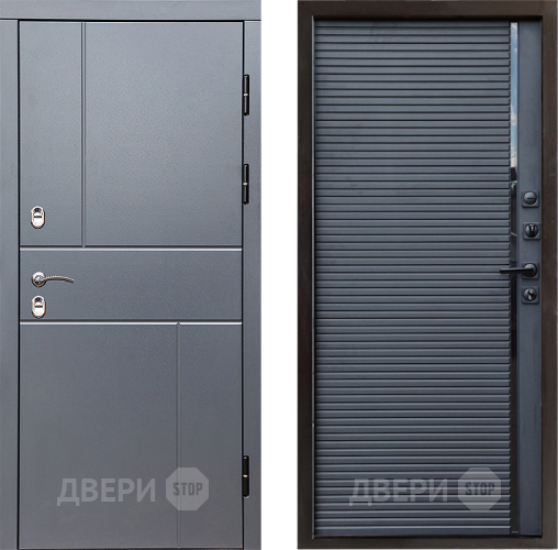 Входная металлическая Дверь Престиж TERMO с терморазрывом Горизонт Грэй Porte Черный кварц в Старой Купавне