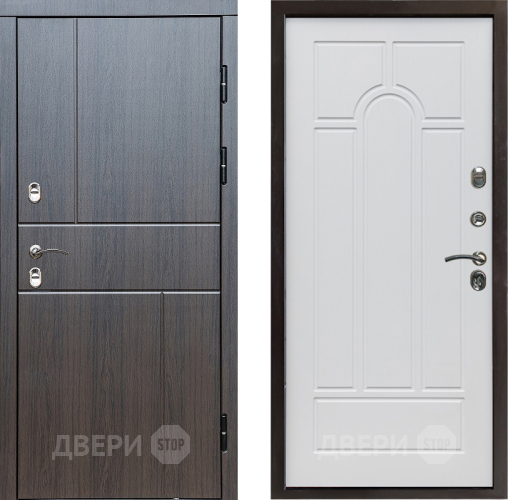 Входная металлическая Дверь Престиж TERMO с терморазрывом Горизонт Венге Арка Белое дерево в Старой Купавне