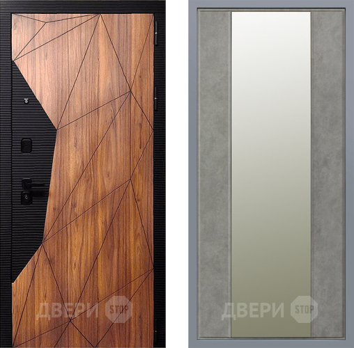 Дверь Заводские двери Морра Зеркало Макси Бетон темный в Старой Купавне